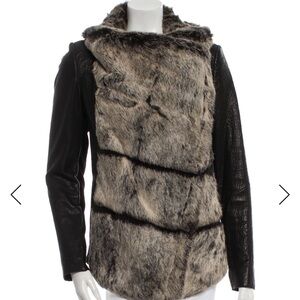 Helmut Lang Black and Brown Teddy Jacket